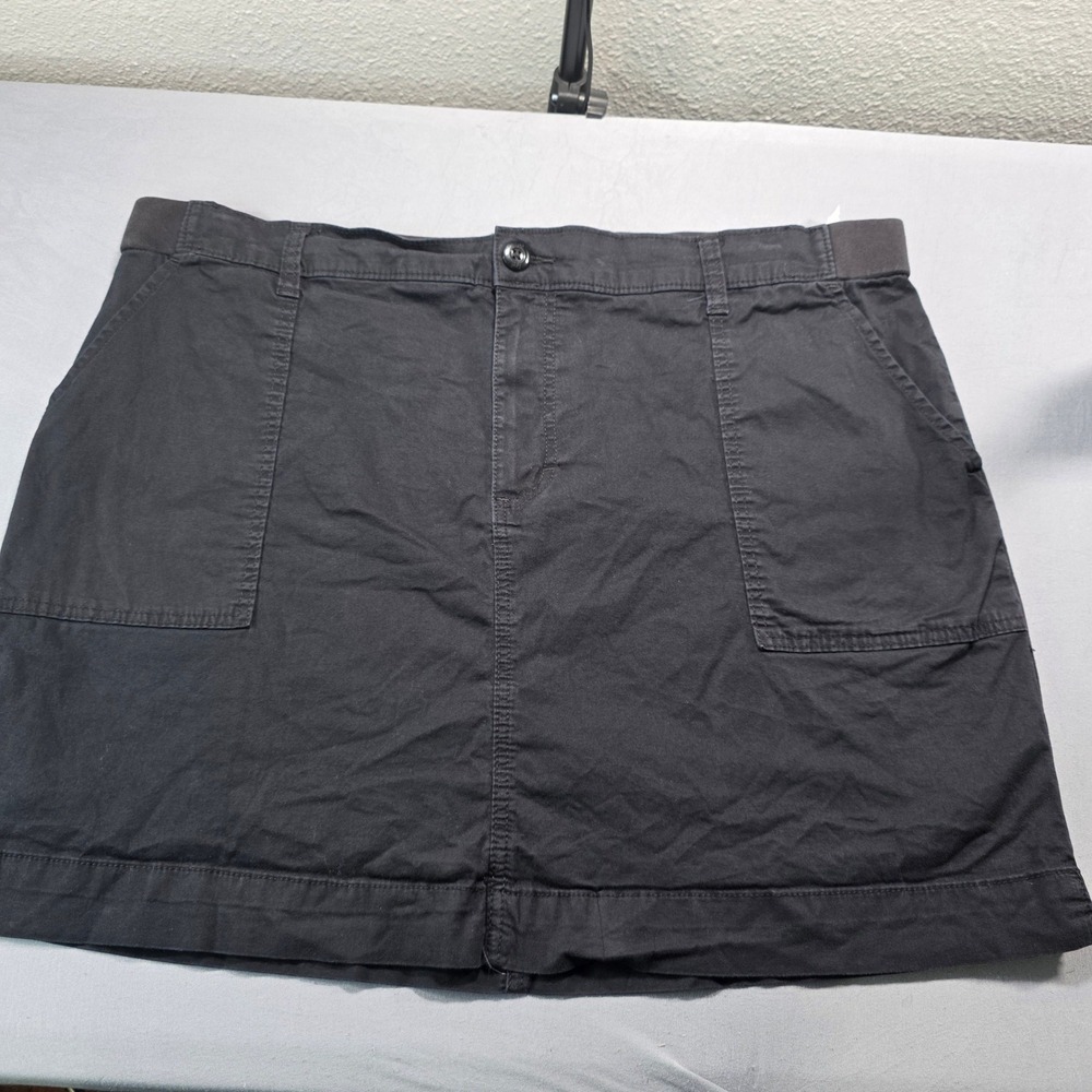 Lee Skort Womens 20M Black Cotton Blend Stretch Utility Skirt Shorts Casual